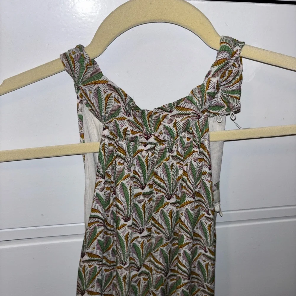 Green Patterned Halter Romper Anthropologie Women’s Size M Medium - Picture 6 of 9